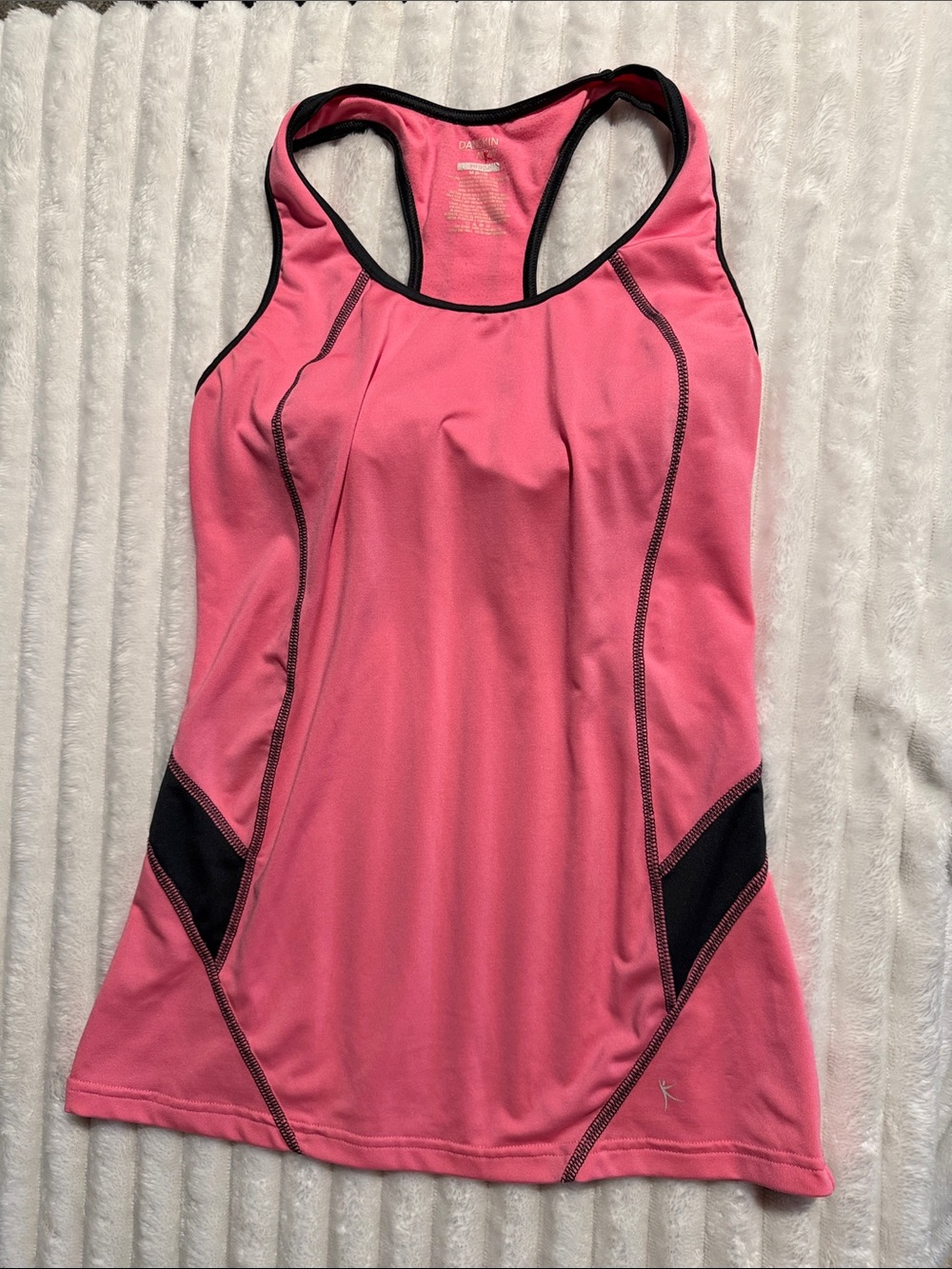 Danskin Pink Racerback Tank with Black Trim